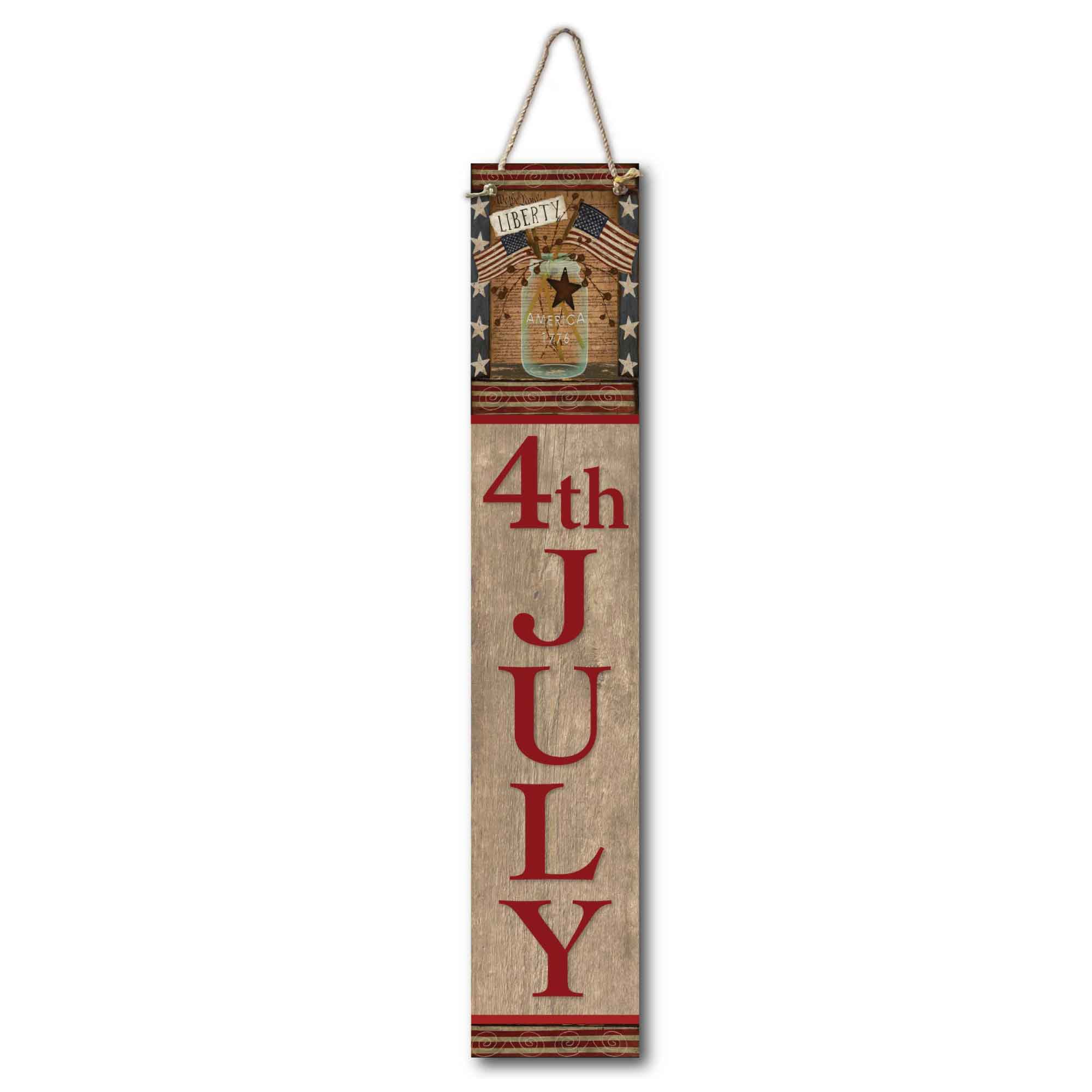 Celebrate 250 Liberty Mason Hanging Wooden Artboard with Twine - Wounded Warrior Project
