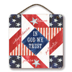 Celebrate 250 Patriotic II Quilt Hanging Wooden Artboard with Twine - Wounded Warrior Project