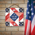 Celebrate 250 Patriotic II Quilt Hanging Wooden Artboard with Twine - Wounded Warrior Project