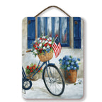 Celebrate 250 Patriot Bike II Hanging Wooden Artboard with Twine - Wounded Warrior Project