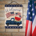 Celebrate 250 Truck Blue Patriotic Hanging Wooden Artboard with Twine - Wounded Warrior Project