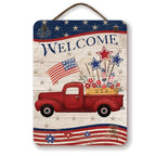Celebrate 250 Truck Fireworks Hanging Wooden Artboard with Twine - Wounded Warrior Project