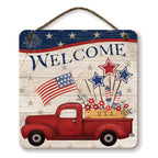 Celebrate 250 Truck R Fireworks Hanging Wooden Artboard with Twine - Wounded Warrior Project