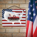 Celebrate 250 Land of the Free Hanging Wooden Artboard with Twine - Wounded Warrior Project