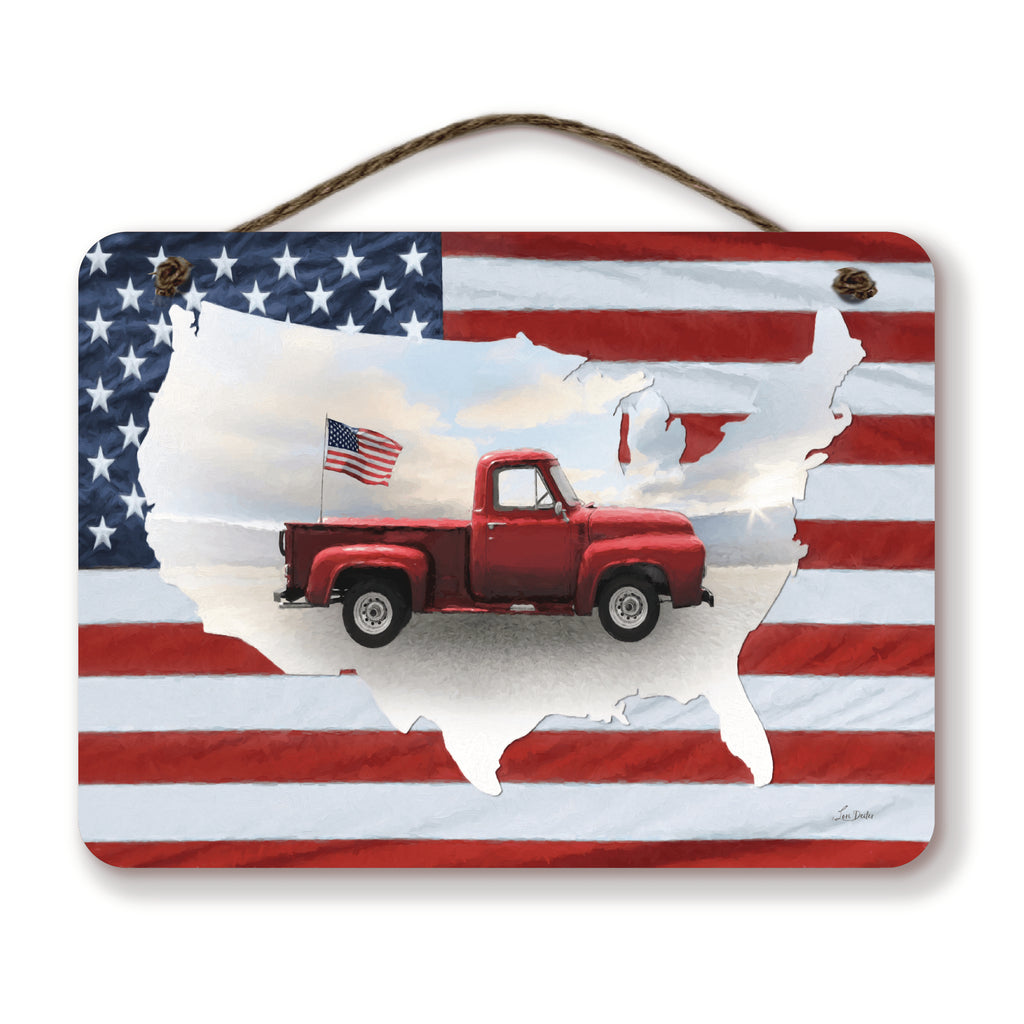 Celebrate 250 Land of the Free Hanging Wooden Artboard with Twine - Wounded Warrior Project