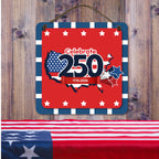 Celebrate 250 USA Overlay Hanging Wooden Artboard with Twine - Wounded Warrior Project