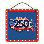 Celebrate 250 USA Overlay II Hanging Wooden Artboard with Twine - Wounded Warrior Project