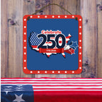Celebrate 250 USA Overlay II Hanging Wooden Artboard with Twine - Wounded Warrior Project