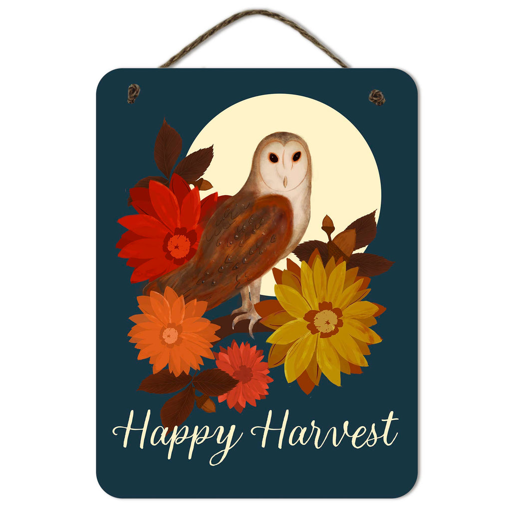 Happy Harvest 12" x 16" Hanging Wooden Artboard with Twine