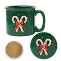 Lets Get Merry II 15 oz Artisan Ceramic Mug & Coaster Set