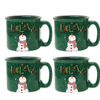 Believe 15 oz Artisan Ceramic Mug 4-Piece Set