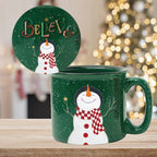 Believe 15 oz Artisan Ceramic Mug & Coaster Set
