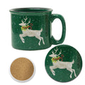 Nature Buck 15 oz Artisan Ceramic Mug & Coaster Set