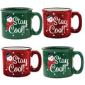 Snowman Stay Cool 15 oz Artisan Ceramic Mug 4-Piece Set