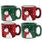 Snowman 15 oz Artisan Ceramic Mug 4-Piece Set