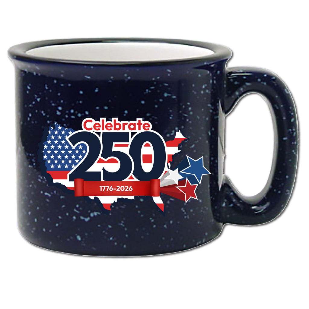 Celebrate 250 USA 19 oz Artisan Ceramic Mug with Wounded Warrior Project