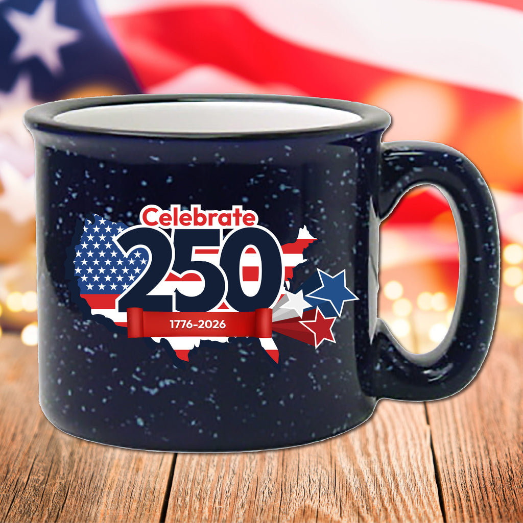 Celebrate 250 USA 19 oz Artisan Ceramic Mug with Wounded Warrior Project