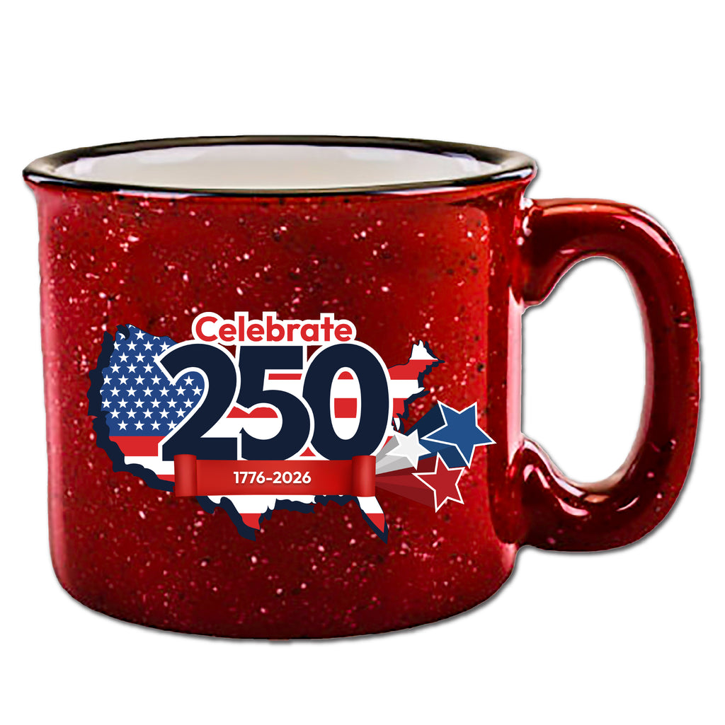 Celebrate 250 USA 19 oz Artisan Ceramic Mug with Wounded Warrior Project
