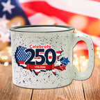 Celebrate 250 USA 19 oz Artisan Ceramic Mug with Wounded Warrior Project