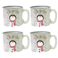 Snowman Believe 15 oz Artisan Ceramic Mug 4-Piece Set