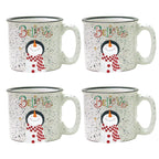 Snowman Believe 15 oz Artisan Ceramic Mug 4-Piece Set