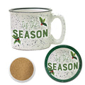 Tis the Season 15 oz Artisan Ceramic Mug & Coaster Set