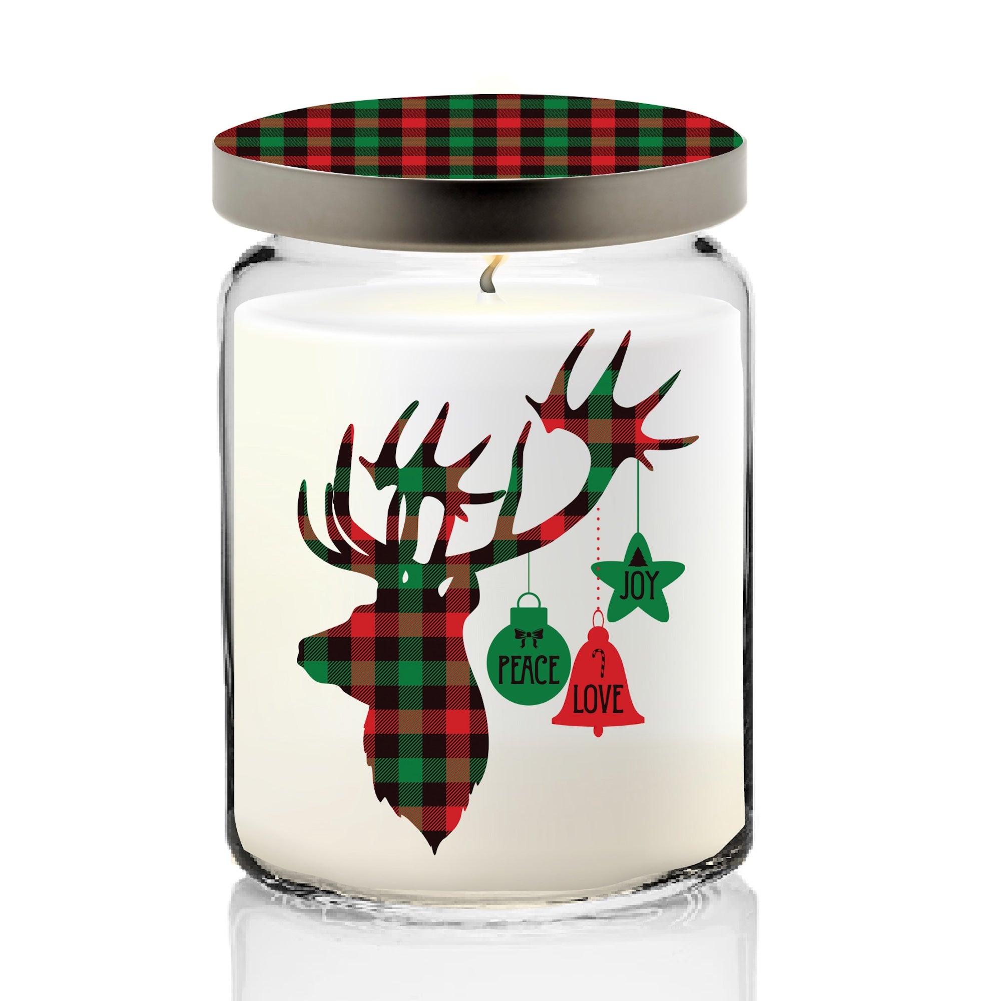 ÔTis The Season Candle Collection - Peppermint 26 oz Soy Candle Apothecary Jar with Decorative Tin Lid