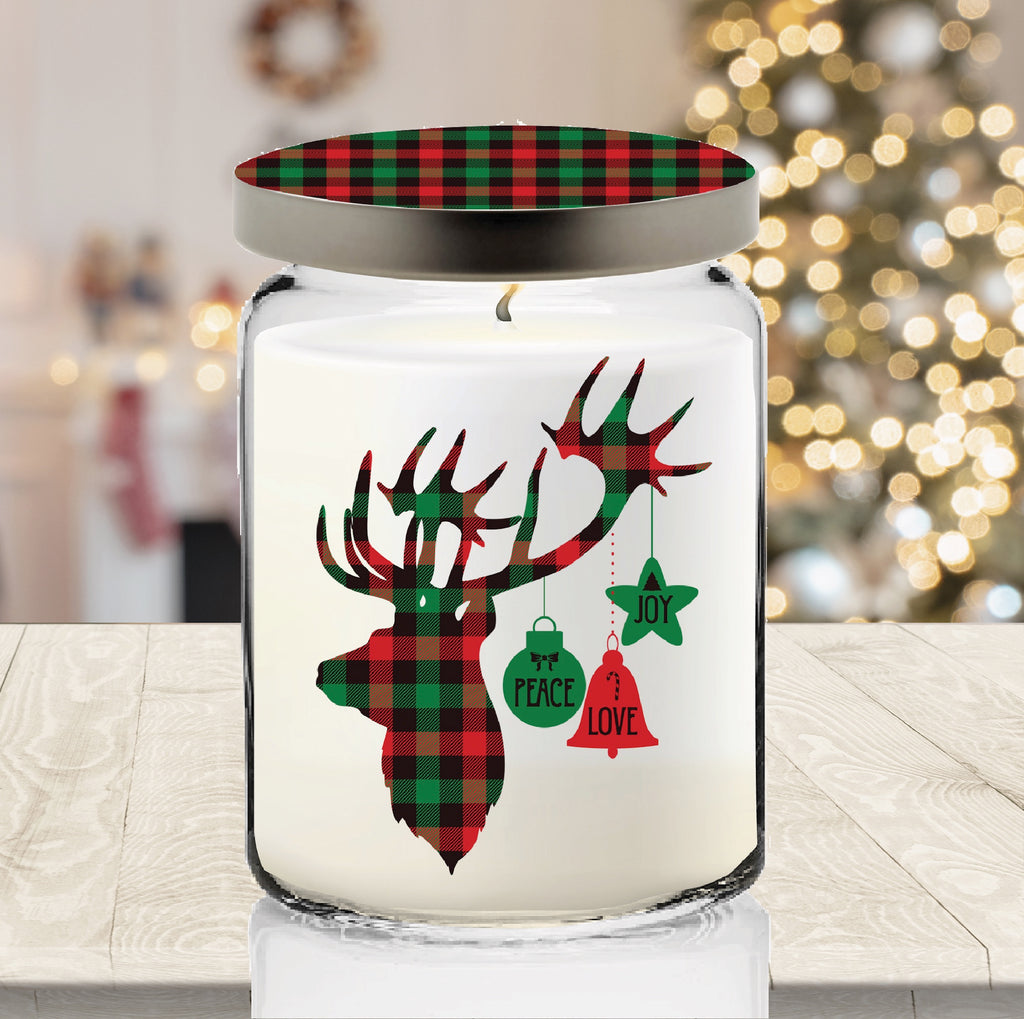 ÔTis The Season Candle Collection - Peppermint 26 oz Soy Candle Apothecary Jar with Decorative Tin Lid