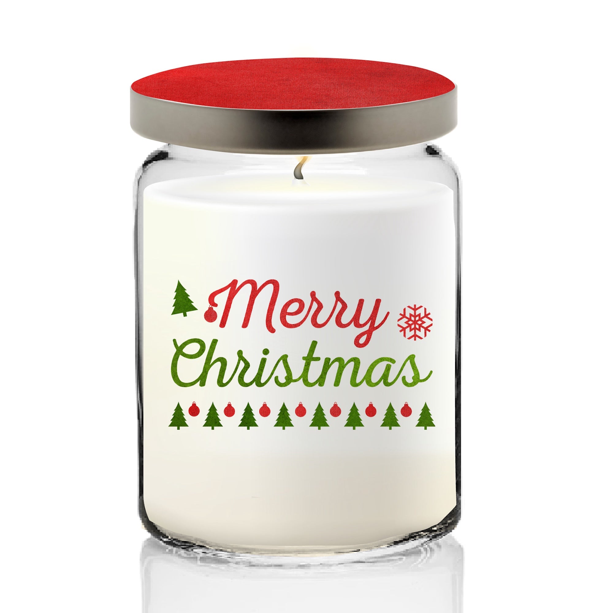 Holiday Plaid Candle Collection - Peppermint 26 oz Soy Candle Apothecary Jar with Decorative Tin Lid