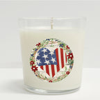 Celebrate 250 Patriotic Heart Wreath 10 oz Citronella Soy Wax Candle with Wounded Warrior Project