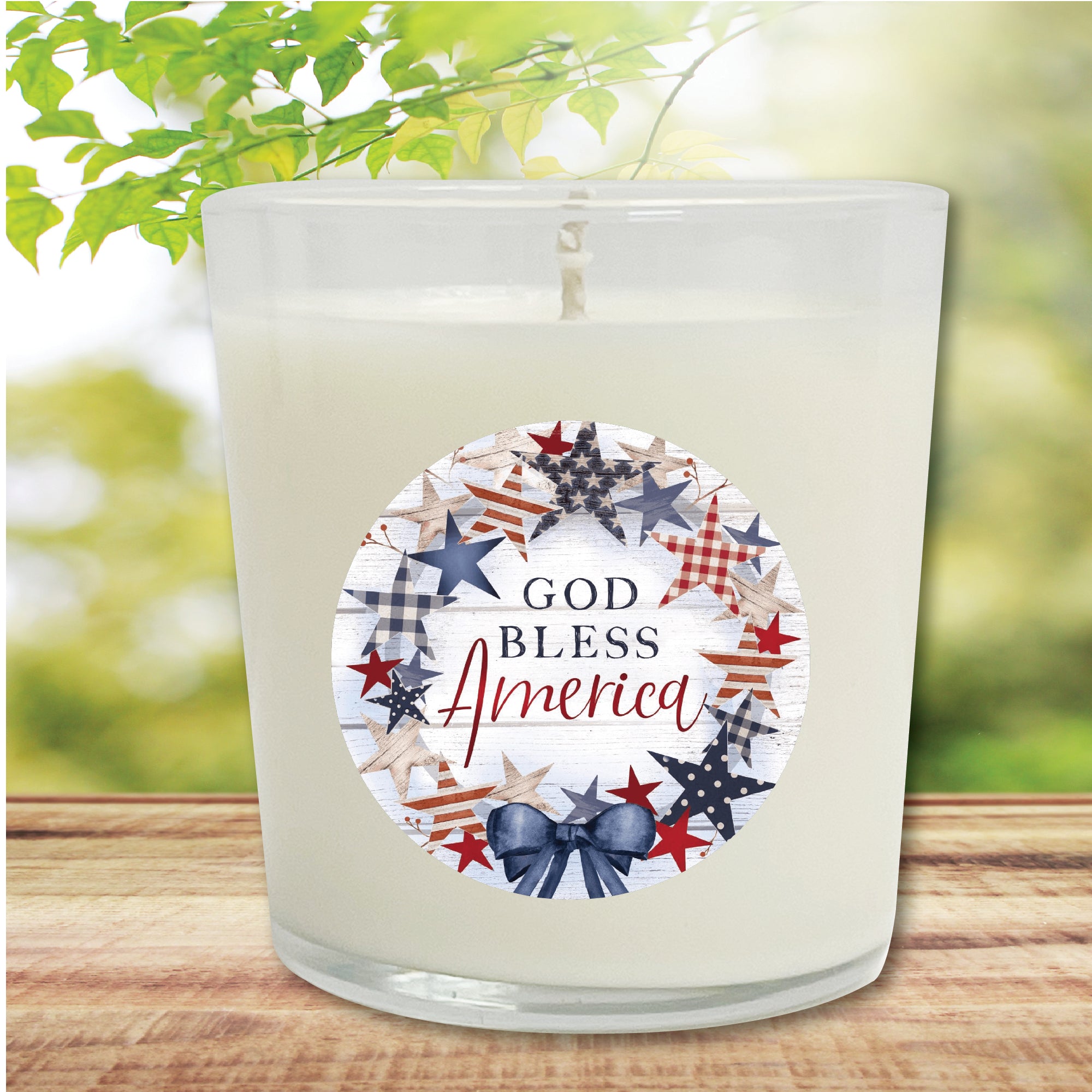 Celebrate 250 God Bless America 10 oz Citronella Soy Wax Candle with Wounded Warrior Project