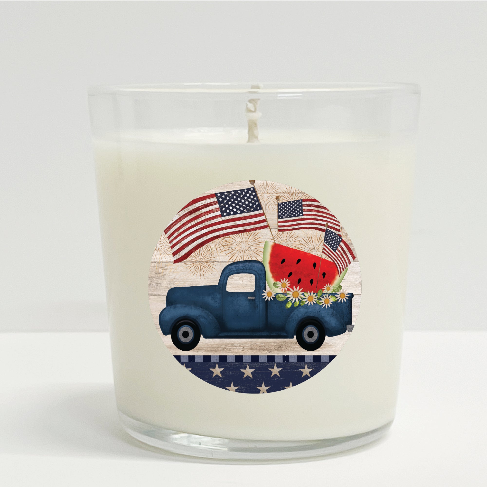 Celebrate 250 Truck Blue Patriotic 10 oz Citronella Soy Wax Candle with Wounded Warrior Project