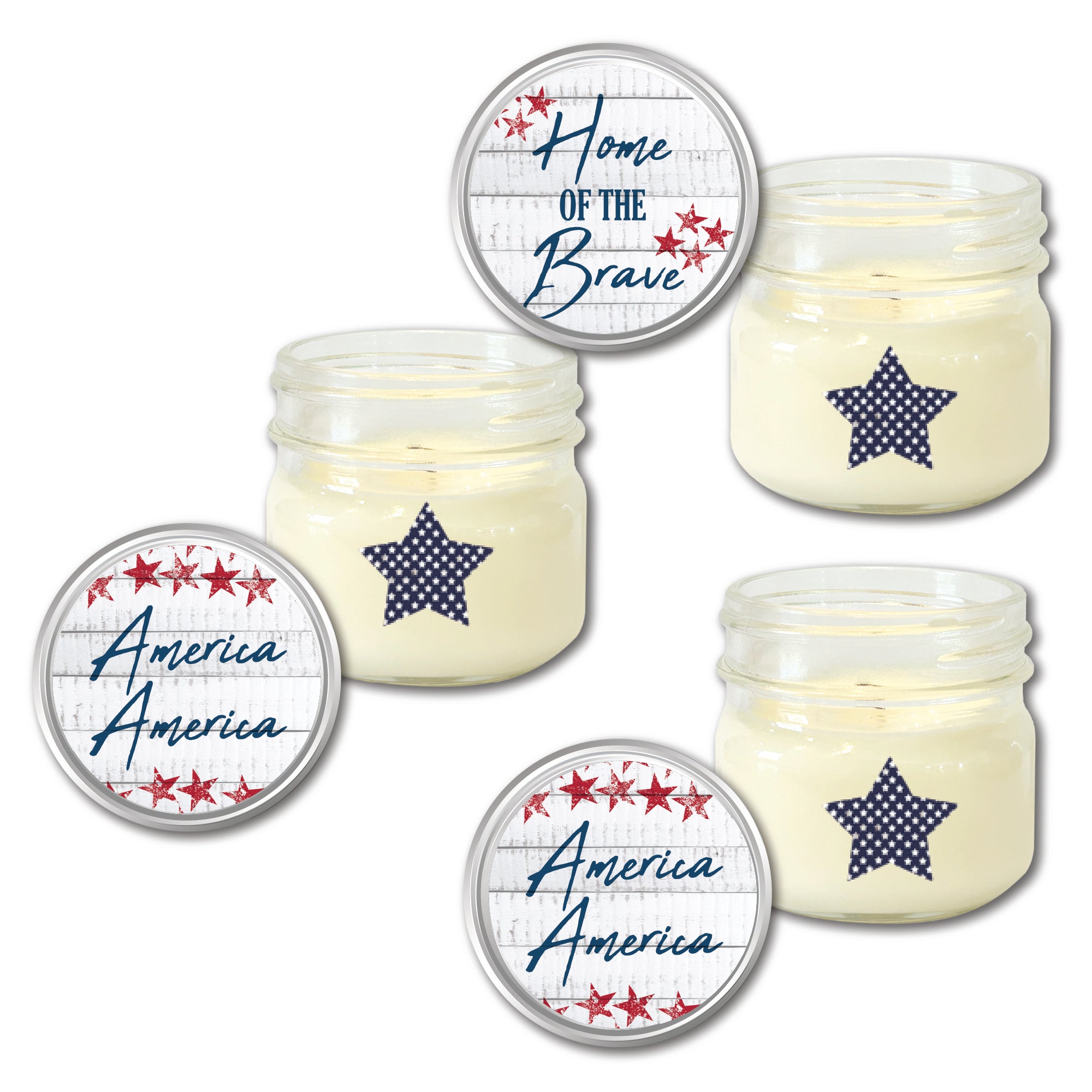 Celebrate 250 Home of the Brave 4 oz Citronella Soy Wax Candle 3 pc. Set with Wounded Warrior Project