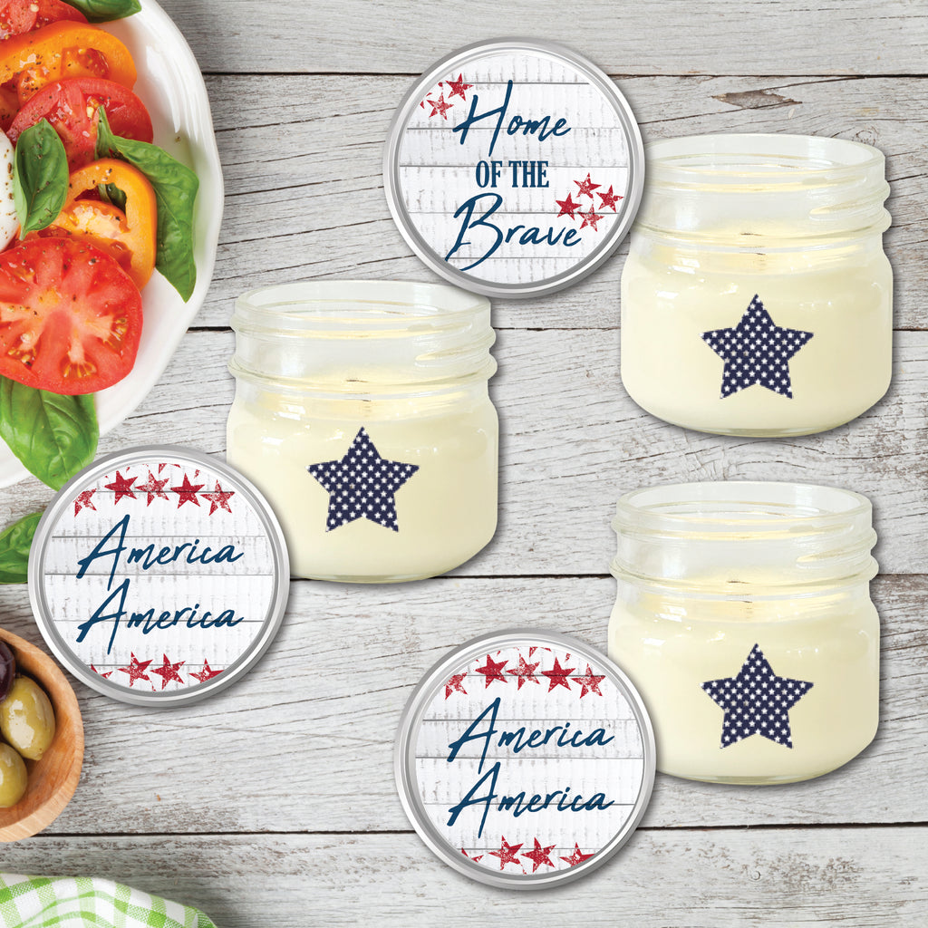 Celebrate 250 Home of the Brave 4 oz Citronella Soy Wax Candle 3 pc. Set with Wounded Warrior Project