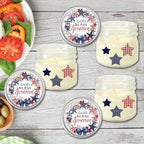 Celebrate 250 God Bless America Wreath 4 oz Citronella Soy Wax Candle 3 pc. Set with Wounded Warrior Project