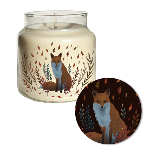Autumn Fox - 18 oz - Apple and Cedarwood Soy Wax Candle with Wooden Lid