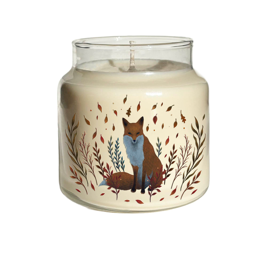Autumn Fox 18 oz Soy Wax Candle with Wooden Lid