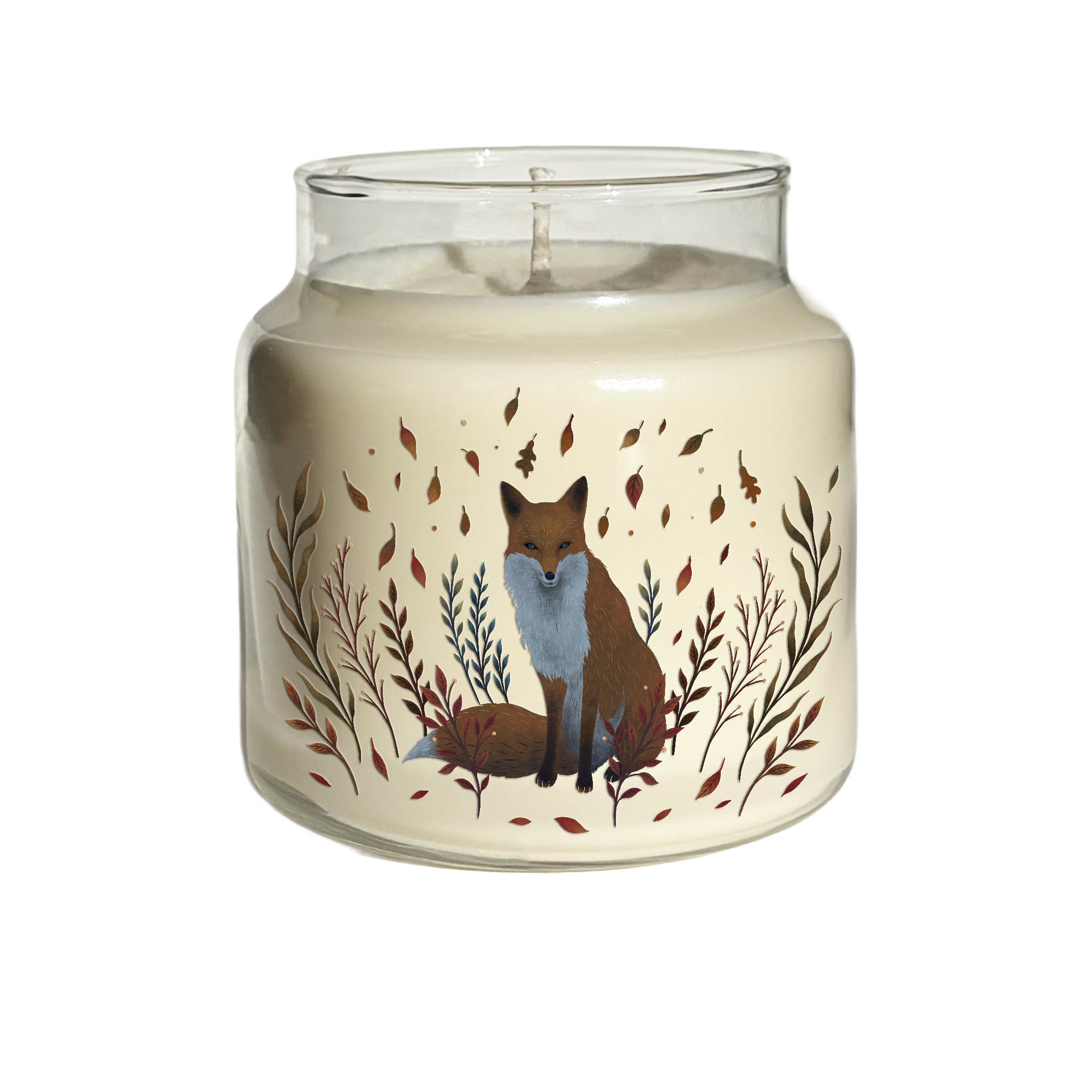 Autumn Fox 18 oz Soy Wax Candle with Wooden Lid
