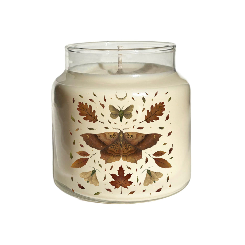 Autumn Moth 18 oz Soy Wax Candle with Wooden Lid