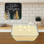 Tis the Season Pines 6.5" x 6.5" Artboard Lid & 20 oz Candle Set