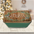 Cotton and Greens Wreath 6.5" x 6.5" Artboard Lid & 20 oz Candle Set