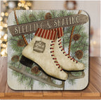 Let it Snow Ice Skates 6.5" x 6.5" Artboard Lid & 20 oz Candle Set