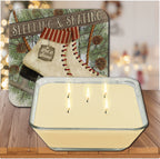 Let it Snow Ice Skates 6.5" x 6.5" Artboard Lid & 20 oz Candle Set