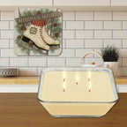 Let it Snow Ice Skates 6.5" x 6.5" Artboard Lid & 20 oz Candle Set