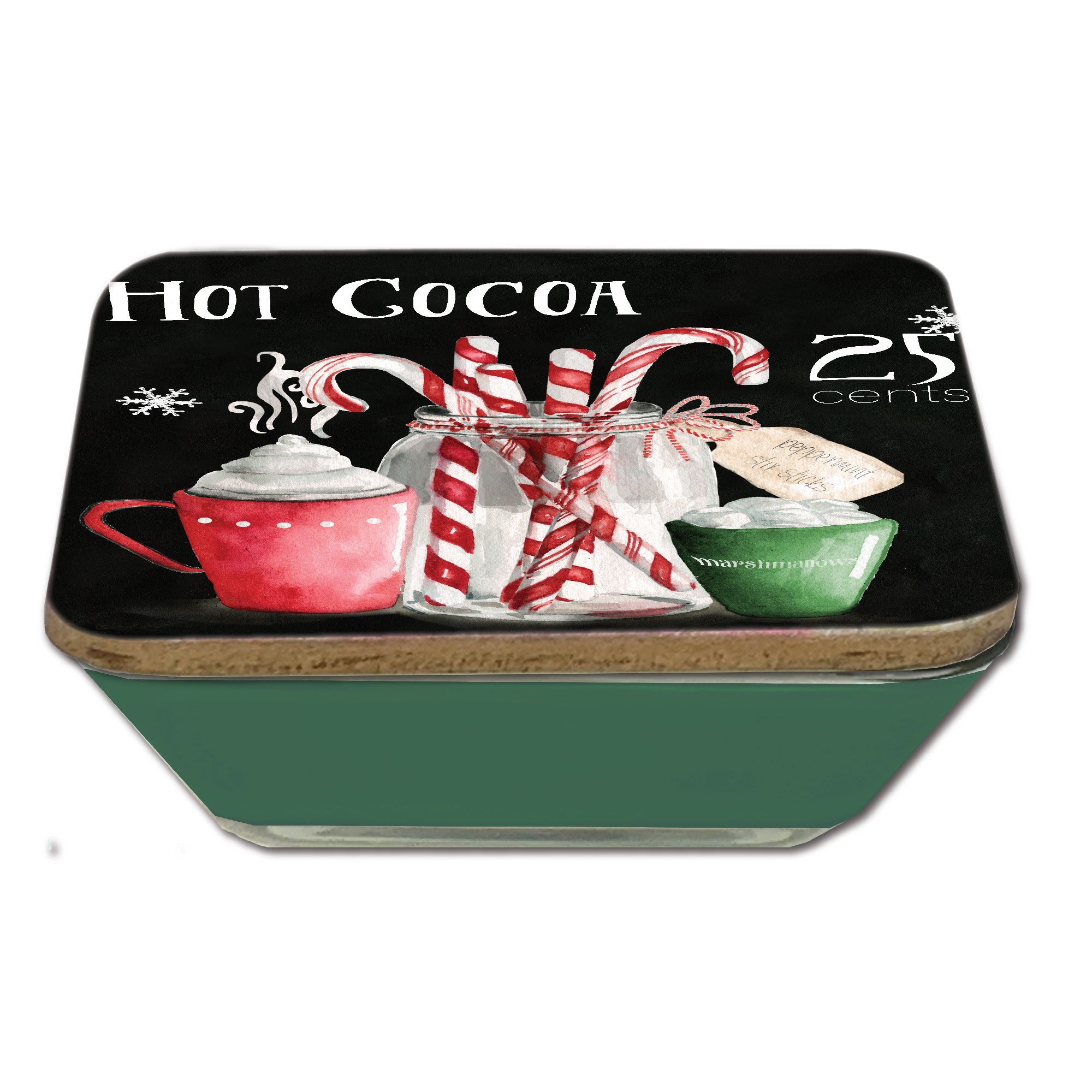 Cocoa Chalk 6.5" x 6.5" Artboard Lid & 20 oz Candle Set