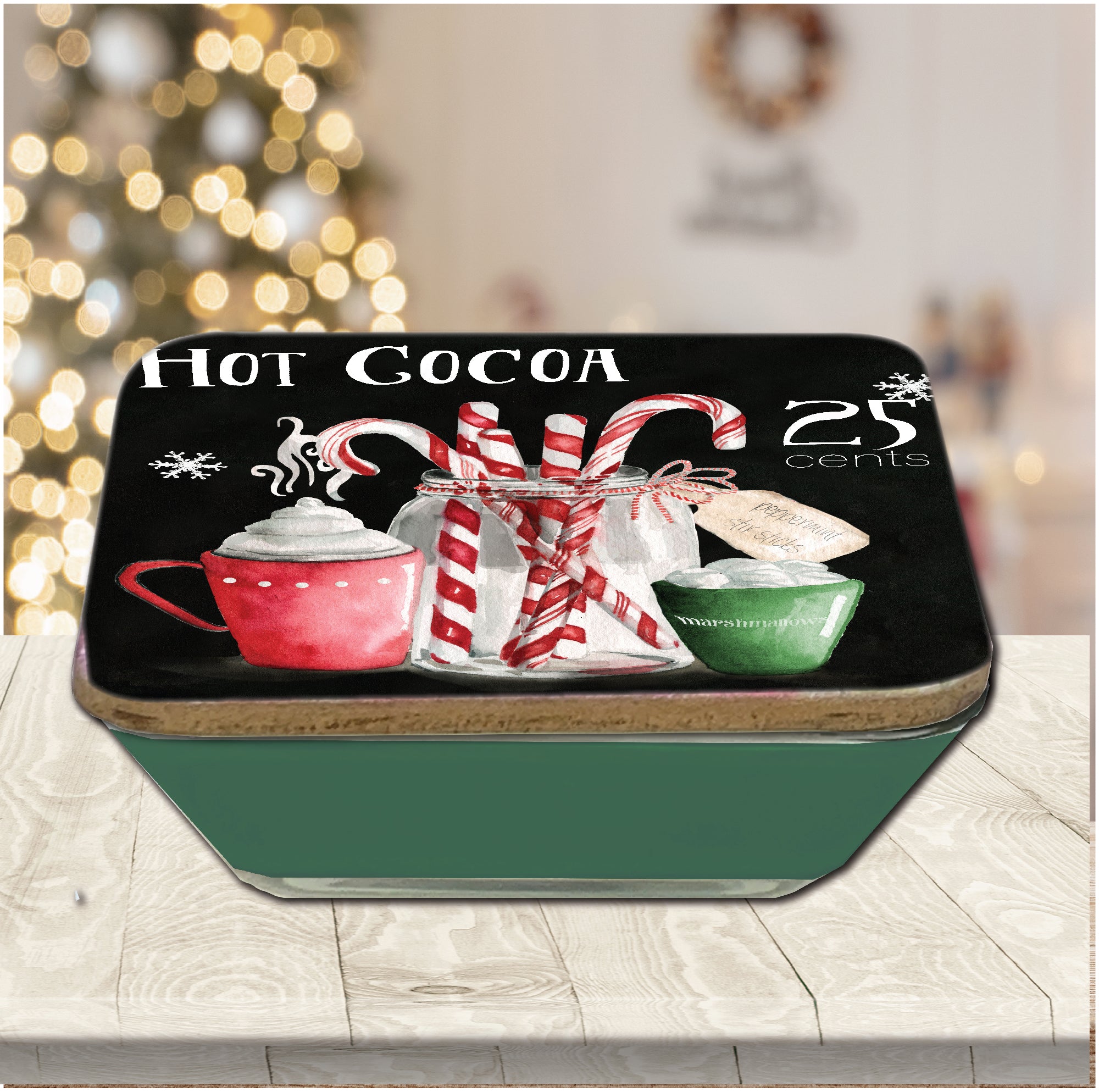 Cocoa Chalk 6.5" x 6.5" Artboard Lid & 20 oz Candle Set