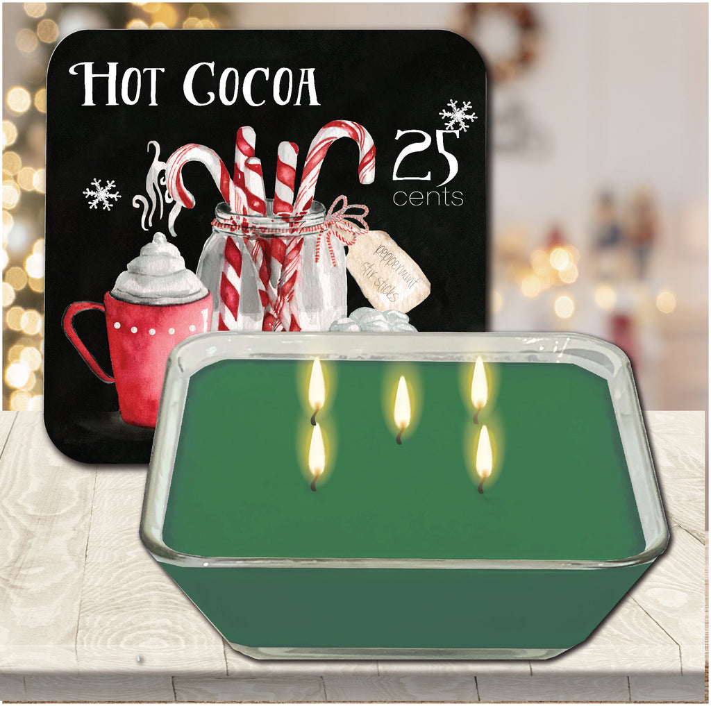 Cocoa Chalk 6.5" x 6.5" Artboard Lid & 20 oz Candle Set