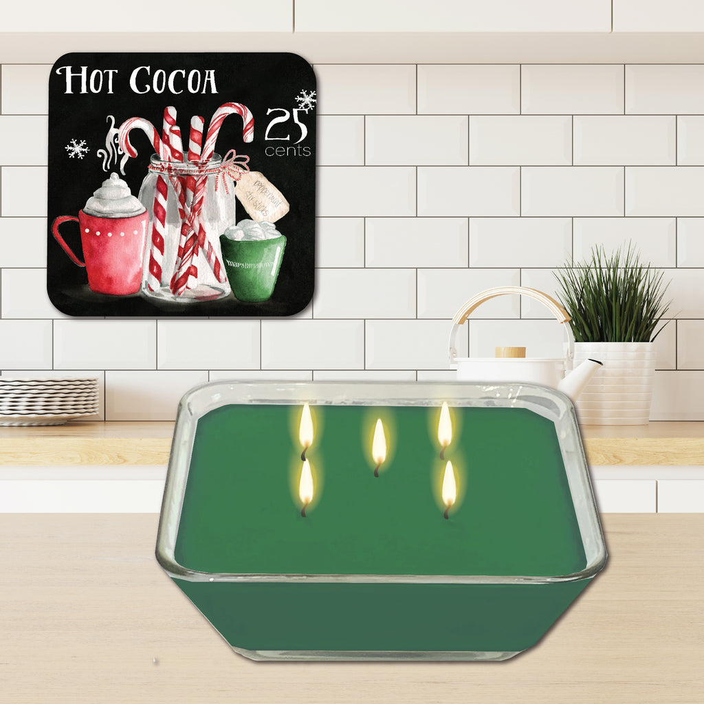 Cocoa Chalk 6.5" x 6.5" Artboard Lid & 20 oz Candle Set