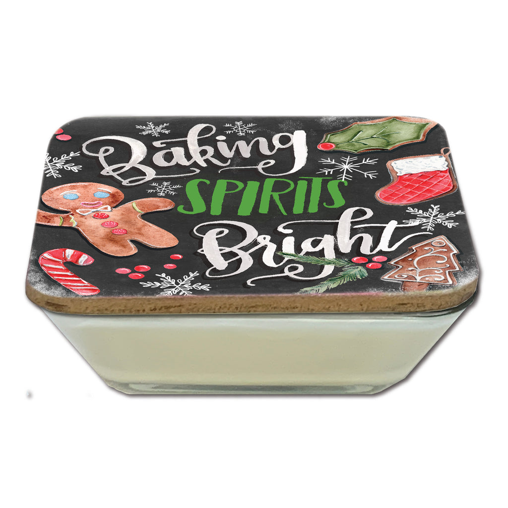 Baking Spirits Bright I 6.5" x 6.5" Artboard Lid & 20 oz Candle Set