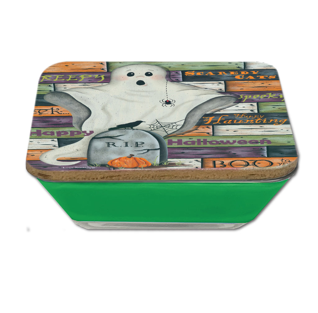 Trick-or-Treat 6.5"x6.5" Artboard Lid & 20 oz Candle Set